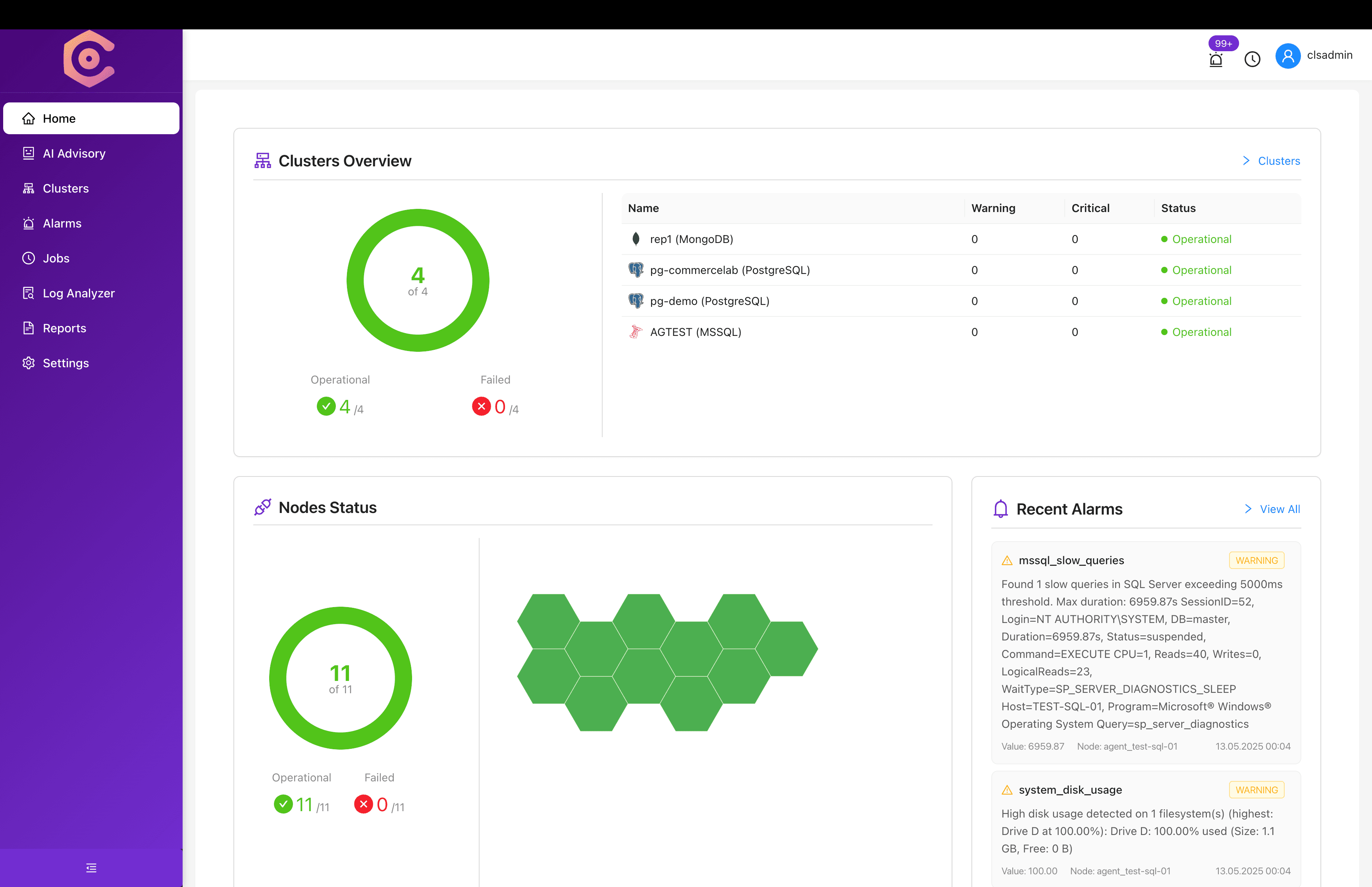 ClusterEye Desktop Application Interface