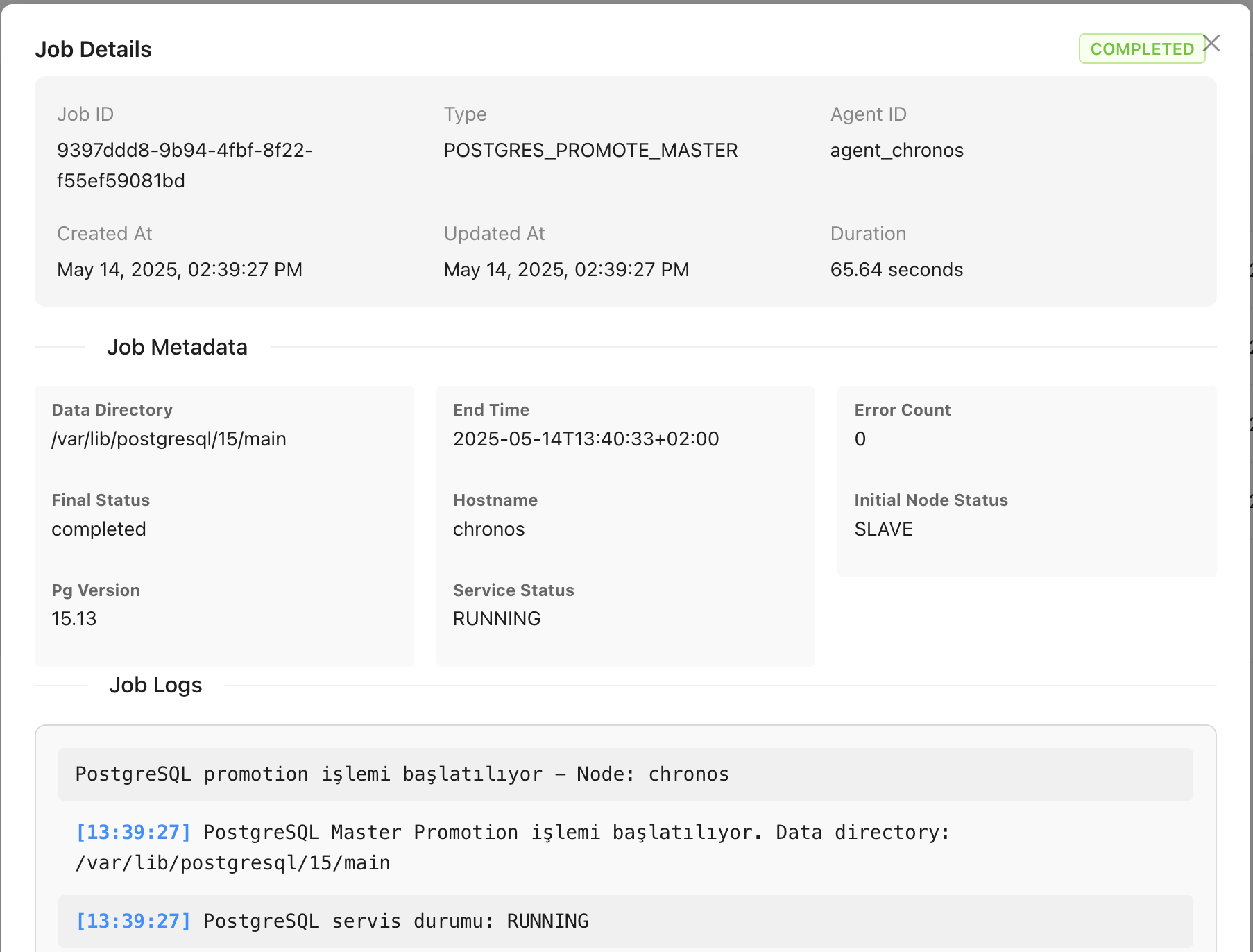 PostgreSQL Cluster Control